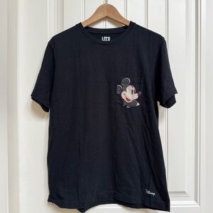Uniqlo x Disney x Andy Warhol Mickey Mouse Black Cotton Short Sleeve Tee. M